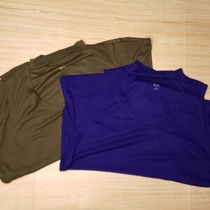 A.N.A Womens Purple Green Ribbed Sleeveless Top With Cut Outs XL